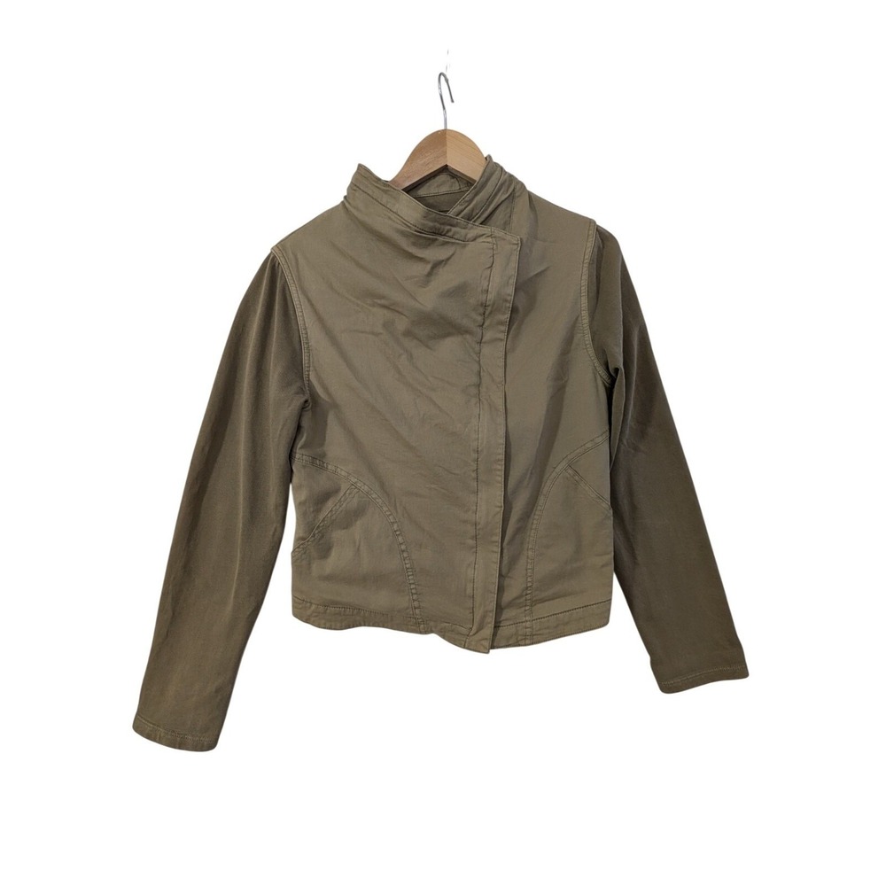 Altard State Moto Jacket Womens L Olive Khaki Lightweight Stretchy Boho Indie